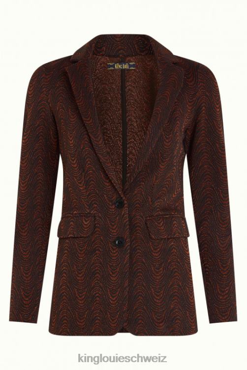 Frauen Daisy Blazer Long Tempest King Louie Cognac-Orange Bekleidung LP84R186
