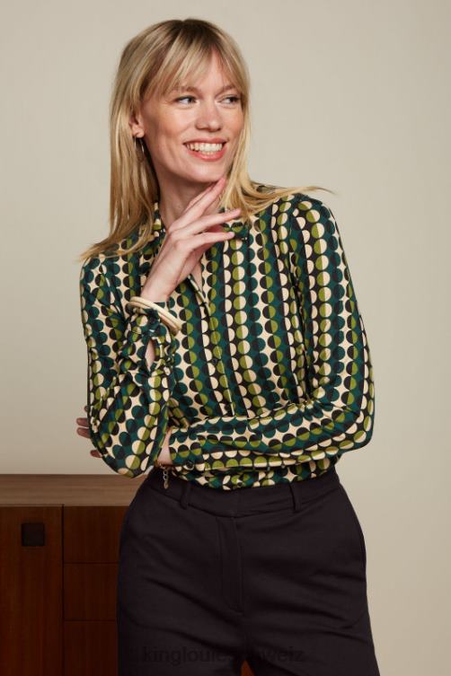 Frauen Bluse Quincy King Louie Kieferngrün Bekleidung LP84R113