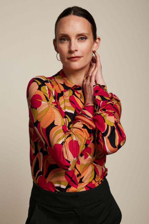 Frauen Bluse liebe King Louie Schwarz Bekleidung LP84R115