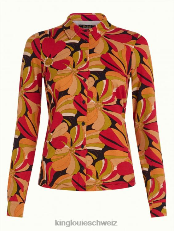 Frauen Bluse liebe King Louie Schwarz Bekleidung LP84R115