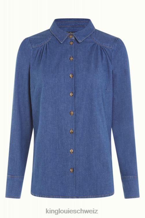 Frauen Carina Bluse Chambray King Louie Denim Blue Bekleidung LP84R127