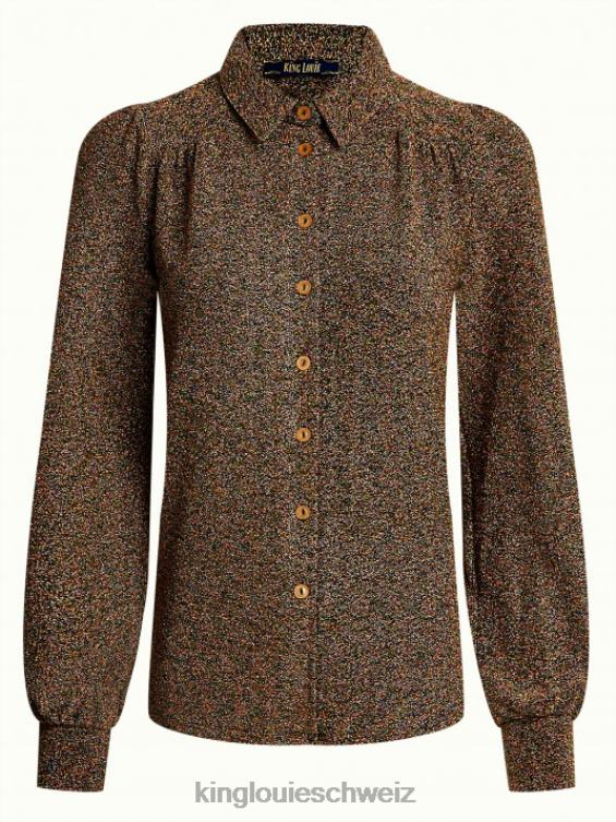 Frauen Carina Bluse Karussell Lurex King Louie Gold Bekleidung LP84R110