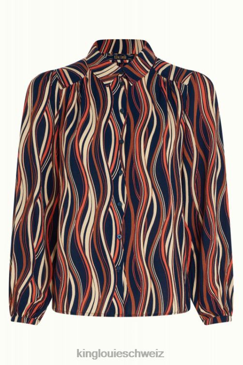 Frauen Carina Bluse Merrill King Louie Blau Bekleidung LP84R118