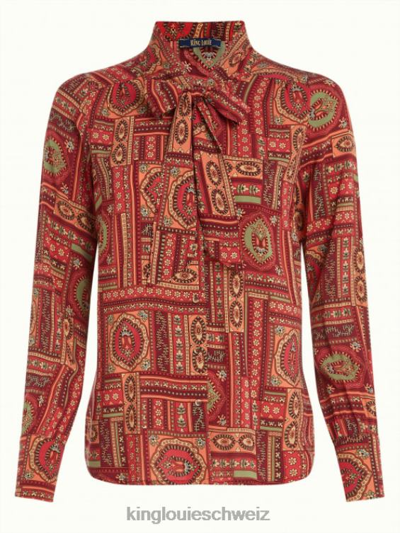 Frauen Delia Bluse Balthazar King Louie Cabernet-Rot Bekleidung LP84R122