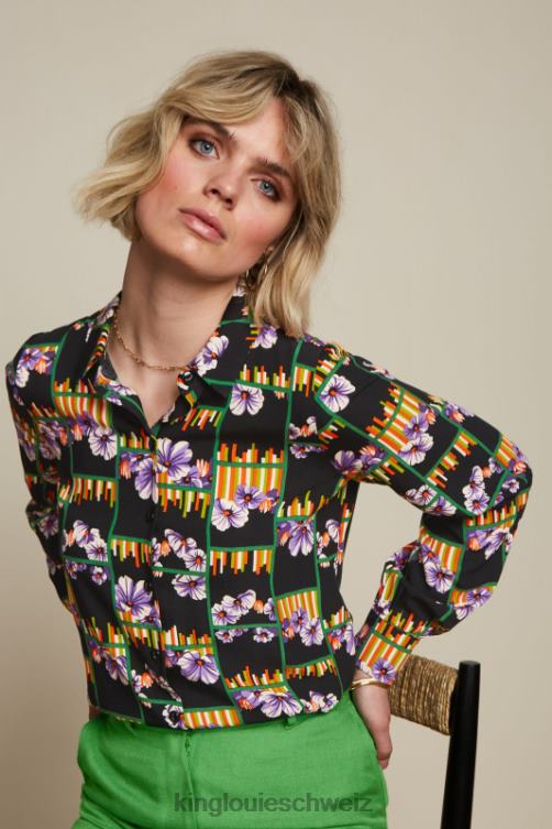 Frauen Maisie Bluse Rebelle King Louie Schwarz Bekleidung LP84R123