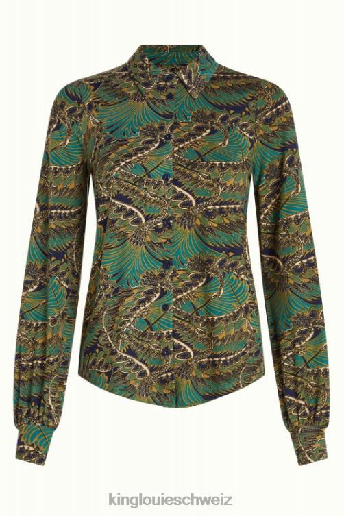 Frauen Maisie-Bluse Venus King Louie Blau Bekleidung LP84R112