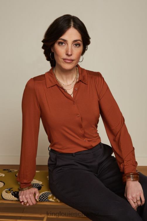 Frauen carina bluse ecovero licht King Louie Cognac-Orange Bekleidung LP84R130