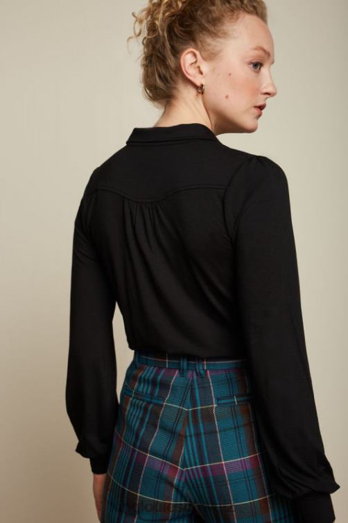 Frauen carina bluse ecovero licht King Louie Schwarz Bekleidung LP84R131