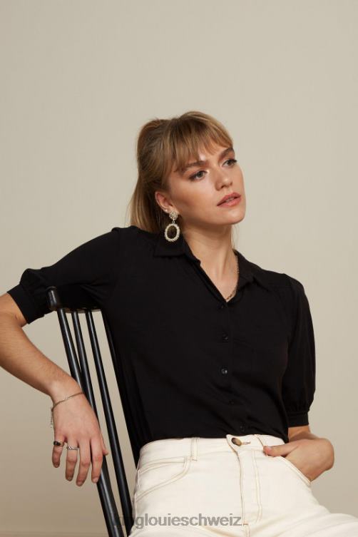 Frauen carina bluse ecovero licht King Louie Schwarz Bekleidung LP84R136