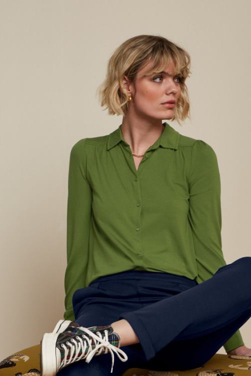 Frauen carina bluse ecovero licht King Louie olivgrün Bekleidung LP84R134
