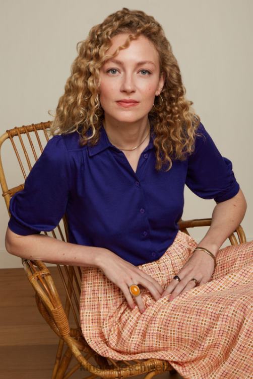 Frauen carina bluse ecovero licht King Louie tiefes Blau Bekleidung LP84R139