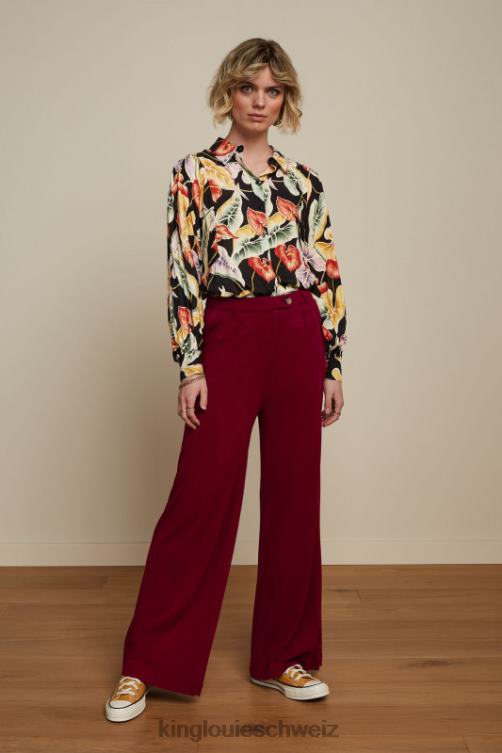 Frauen marisa bluse marmora King Louie Schwarz Bekleidung LP84R129