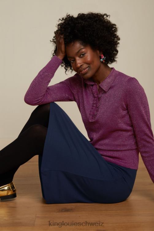 Frauen Bordürenrock Milano Uni King Louie Abendblau Bekleidung LP84R166