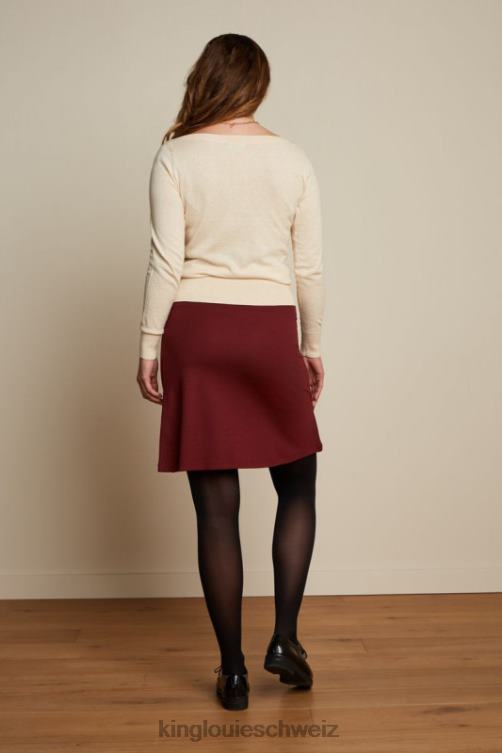 Frauen Bordürenrock Milano Uni King Louie Brique-Rot Bekleidung LP84R171
