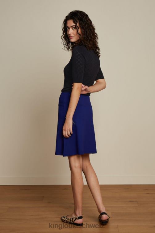 Frauen Bordürenrock Milano Uni King Louie Peacoatblau Bekleidung LP84R168