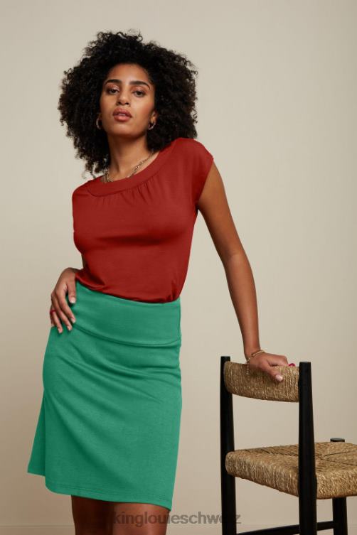 Frauen Bordürenrock Milano Uni King Louie mittelgrün Bekleidung LP84R173