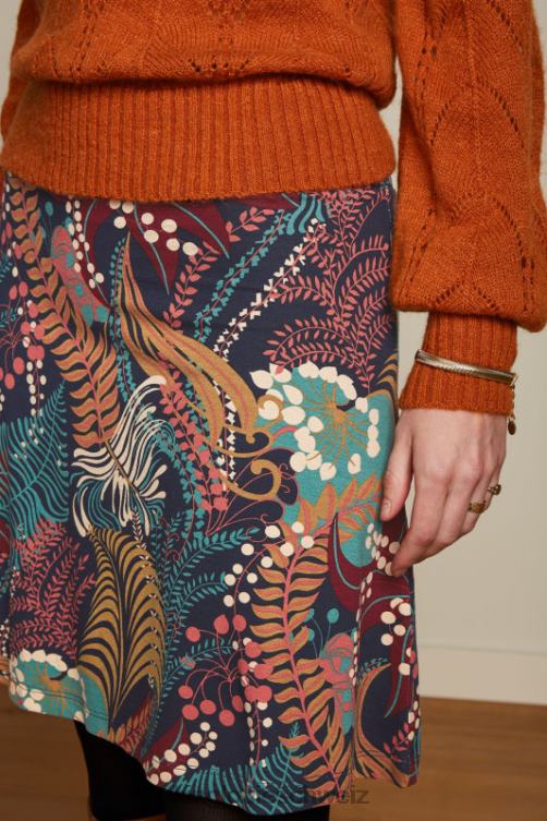 Frauen Bordürenrock Nachtigall King Louie Blau Bekleidung LP84R148