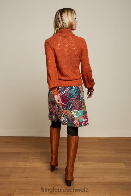 Frauen Bordürenrock Nachtigall King Louie Blau Bekleidung LP84R148