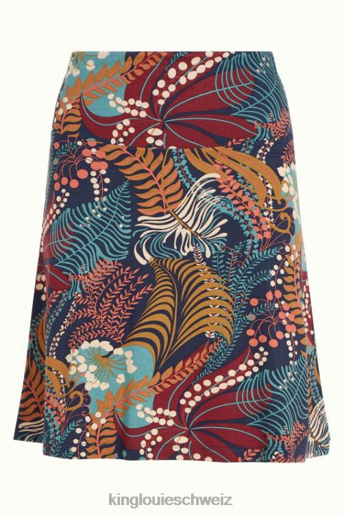 Frauen Bordürenrock Nachtigall King Louie Blau Bekleidung LP84R148