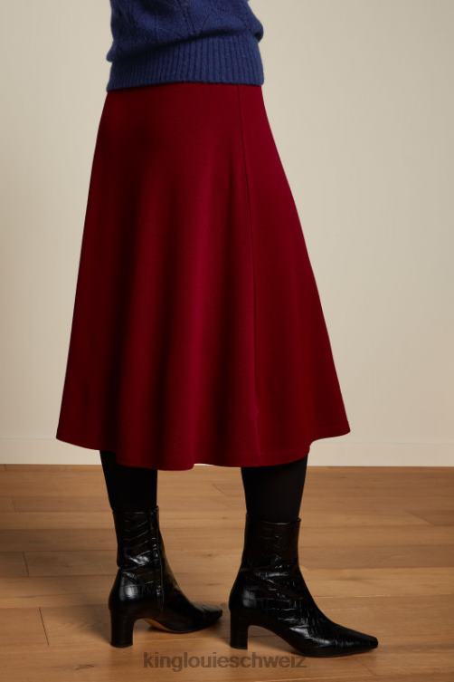 Frauen Juno-Rock aus Milano-Krepp King Louie Cabernet-Rot Bekleidung LP84R159