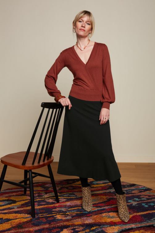 Frauen Juno-Rock aus Milano-Krepp King Louie Schwarz Bekleidung LP84R160