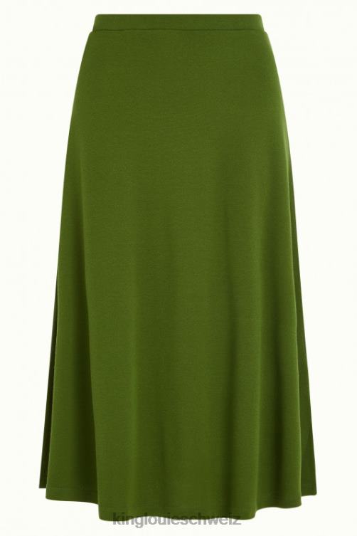 Frauen Juno-Rock aus Milano-Krepp King Louie olivgrün Bekleidung LP84R165