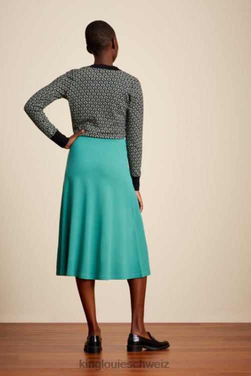 Frauen Juno-Rock aus Milano-Krepp King Louie rauchgrün Bekleidung LP84R161