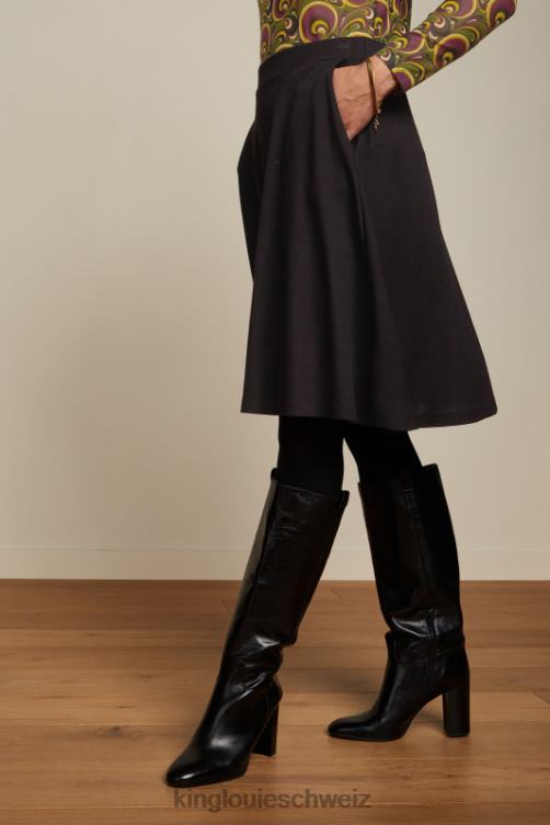 Frauen Serena Rock Milano Crêpe King Louie Schwarz Bekleidung LP84R142