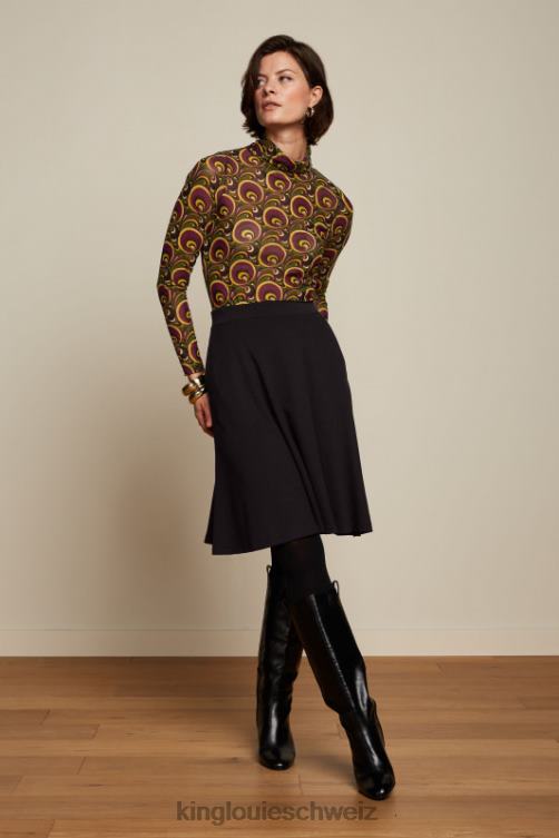 Frauen Serena Rock Milano Crêpe King Louie Schwarz Bekleidung LP84R142