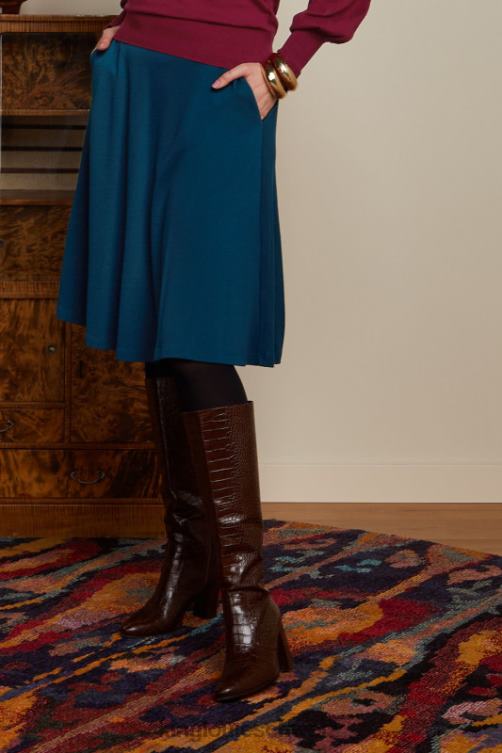 Frauen Serena Rock Milano Crêpe King Louie Teichblau Bekleidung LP84R144