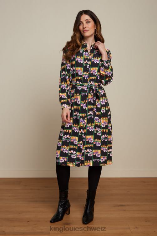 Frauen Carina Kleid Rebelle King Louie Schwarz Bekleidung LP84R20