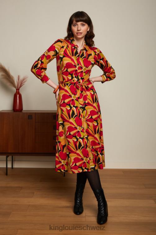 Frauen Carina Kleid liebe King Louie Schwarz Bekleidung LP84R12