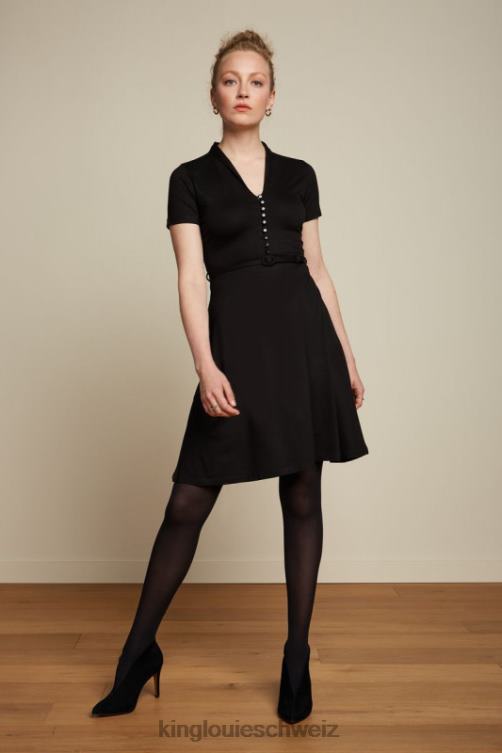 Frauen Emmy Kleid Ecovero Classic King Louie Schwarz Bekleidung LP84R31