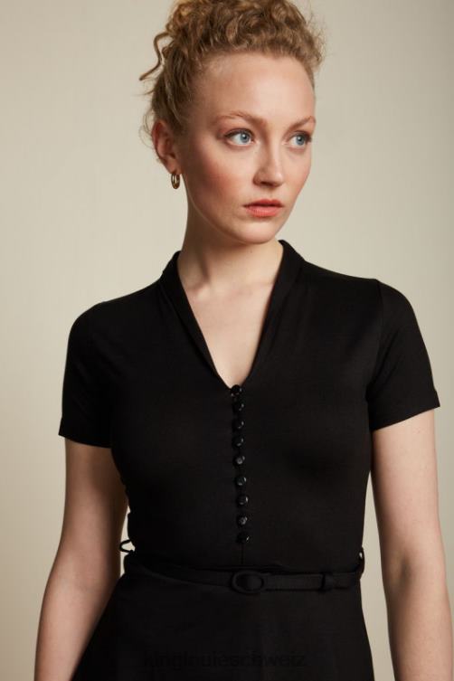 Frauen Emmy Kleid Ecovero Classic King Louie Schwarz Bekleidung LP84R31