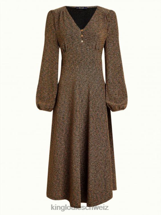 Frauen Lelia Kleid Karussell Lurex King Louie Gold Bekleidung LP84R1