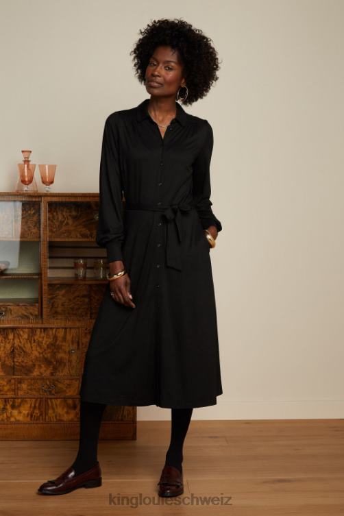 Frauen Maisie Kleid Ecovero Classic King Louie Schwarz Bekleidung LP84R3