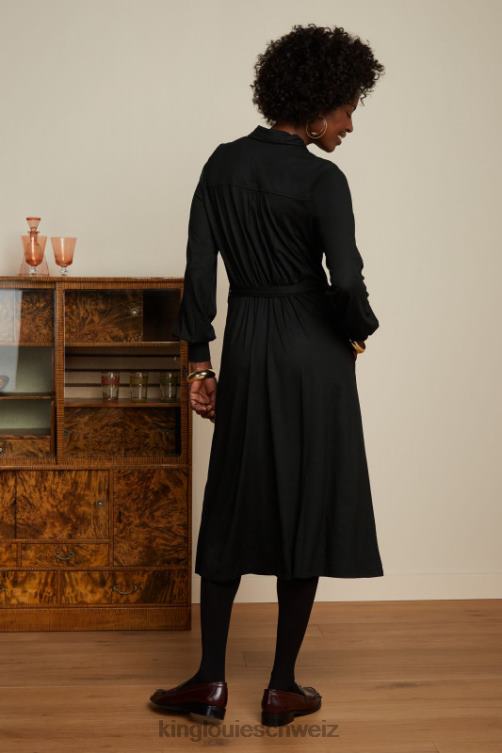 Frauen Maisie Kleid Ecovero Classic King Louie Schwarz Bekleidung LP84R3
