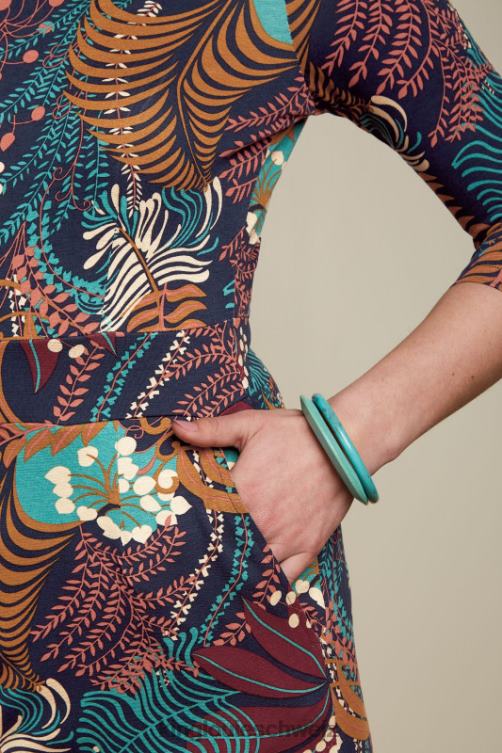 Frauen Mona Kleid Nachtigall King Louie Blau Bekleidung LP84R10