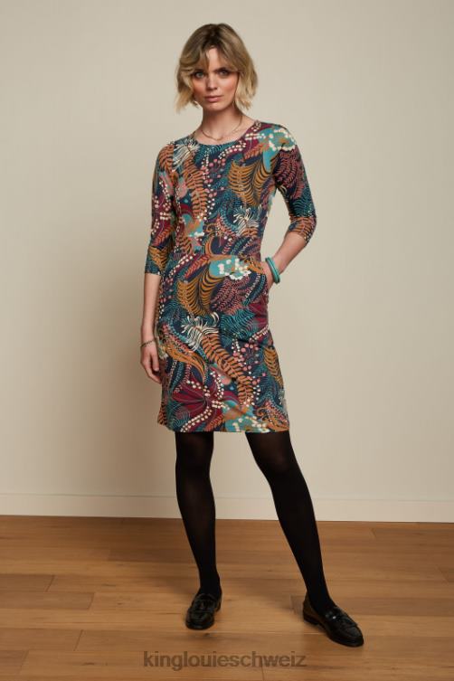 Frauen Mona Kleid Nachtigall King Louie Blau Bekleidung LP84R10