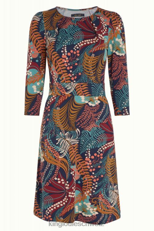 Frauen Mona Kleid Nachtigall King Louie Blau Bekleidung LP84R10