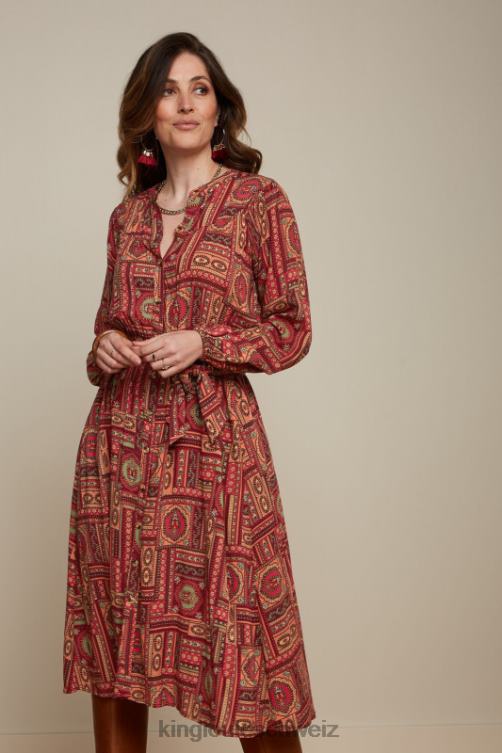 Frauen Nala-Kleid Balthazar King Louie Cabernet-Rot Bekleidung LP84R19