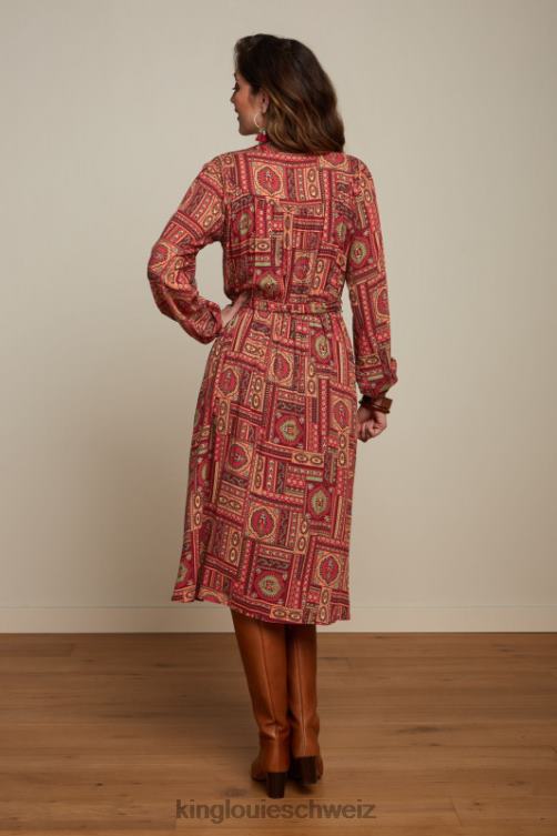 Frauen Nala-Kleid Balthazar King Louie Cabernet-Rot Bekleidung LP84R19