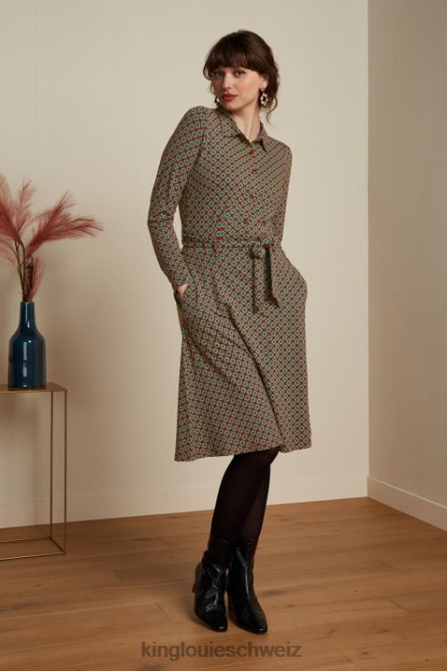 Frauen Sheeva-Kleid staubig King Louie Cabernet-Rot Bekleidung LP84R22