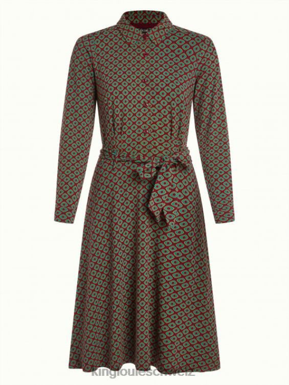 Frauen Sheeva-Kleid staubig King Louie Cabernet-Rot Bekleidung LP84R22