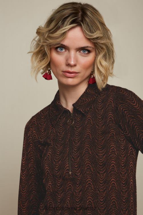 Frauen Tunika-Reißverschlusskleid Tempest King Louie Cognac-Orange Bekleidung LP84R23