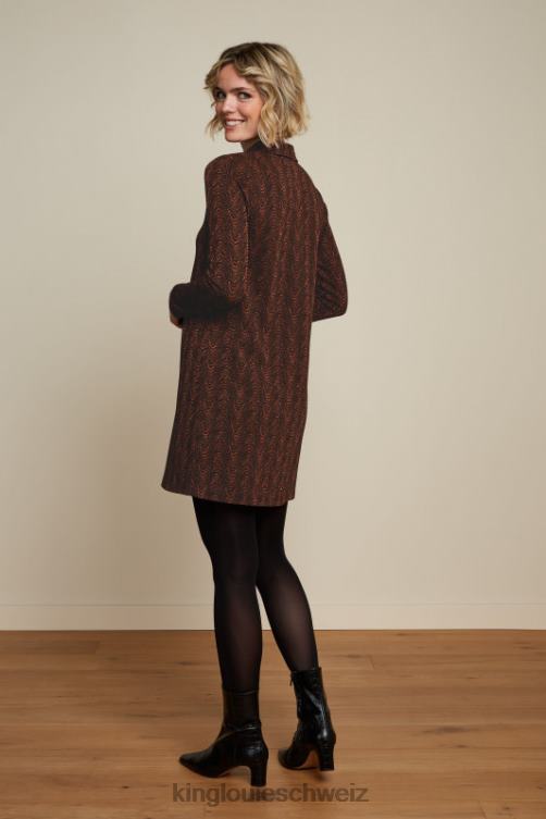 Frauen Tunika-Reißverschlusskleid Tempest King Louie Cognac-Orange Bekleidung LP84R23