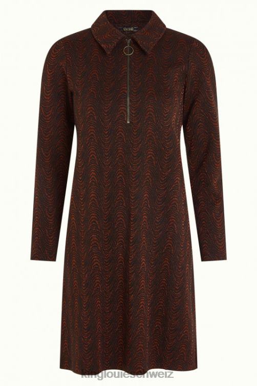 Frauen Tunika-Reißverschlusskleid Tempest King Louie Cognac-Orange Bekleidung LP84R23