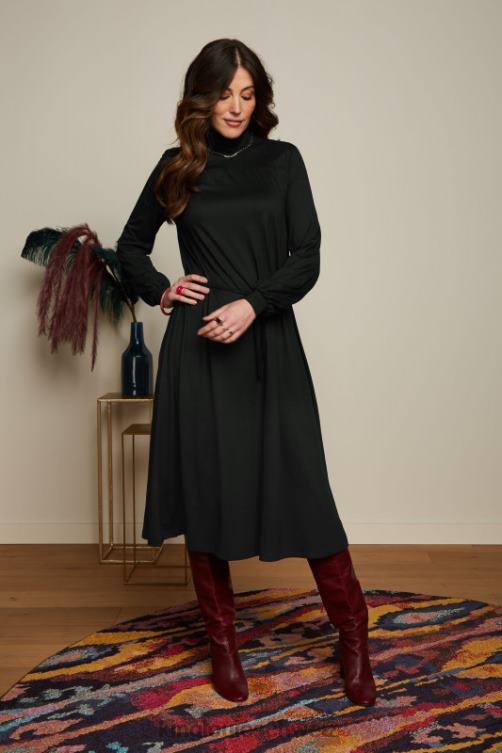 Frauen Viviana Kleid Ecovero klassisch King Louie Schwarz Bekleidung LP84R4