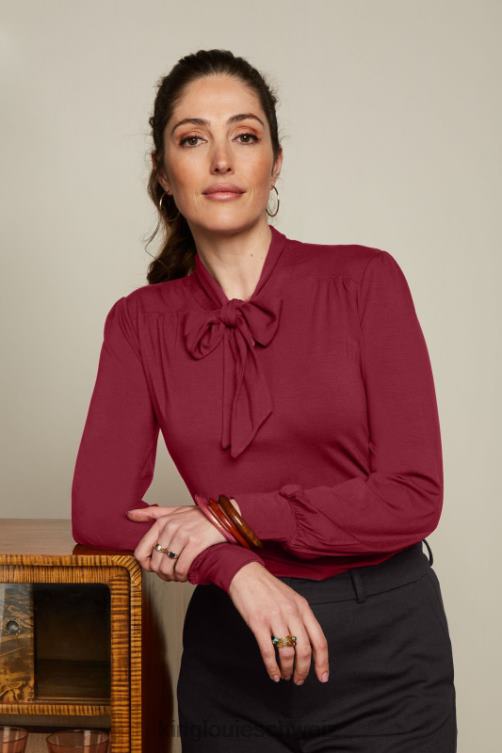 Frauen Amalia Top Ecovero Licht King Louie Cabernet-Rot Bekleidung LP84R37