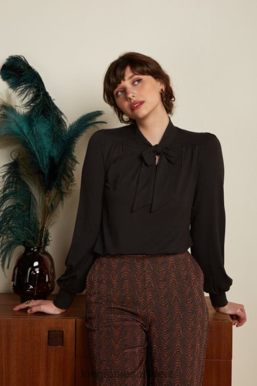 Frauen Amalia Top Ecovero Licht King Louie Schwarz Bekleidung LP84R35